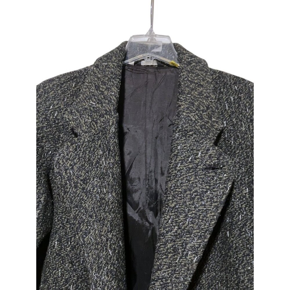 Vintage Falcone Tweed Overcoat 42 Coat Double Breasted USA Minimalist Capsule - Picture 3 of 14